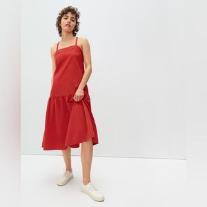 Everlane || Pinafore Dress in Scarlet